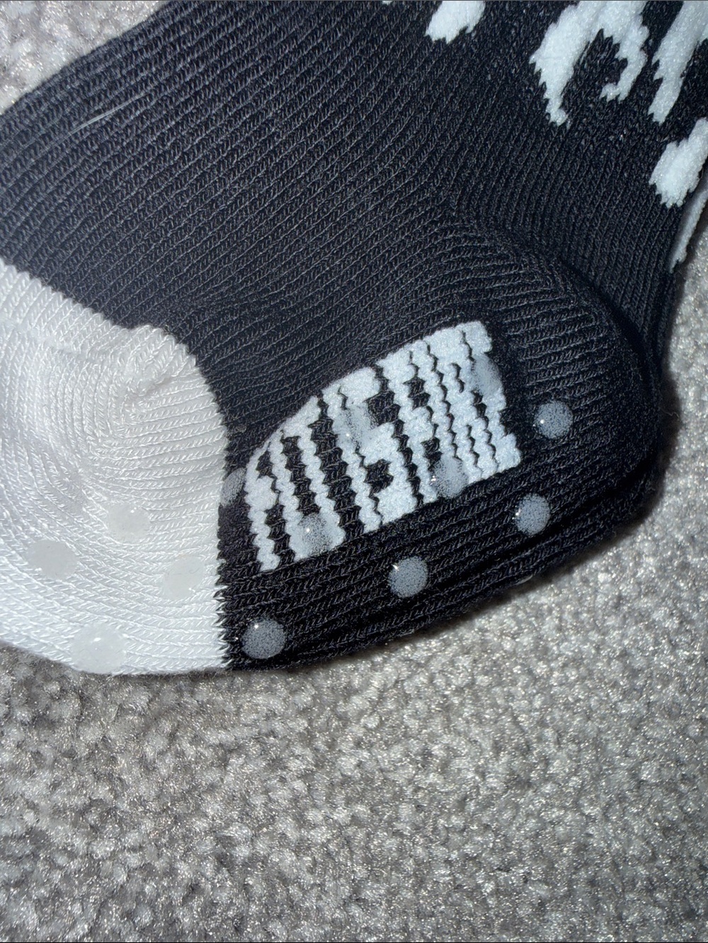 Fit is Fire. Black & White Flame Baby Socks - Picture 3 of 5